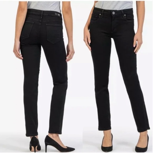 Kut From the Kloth Black Straight Leg Jeans Women Size 2 - Picture 7 of 7